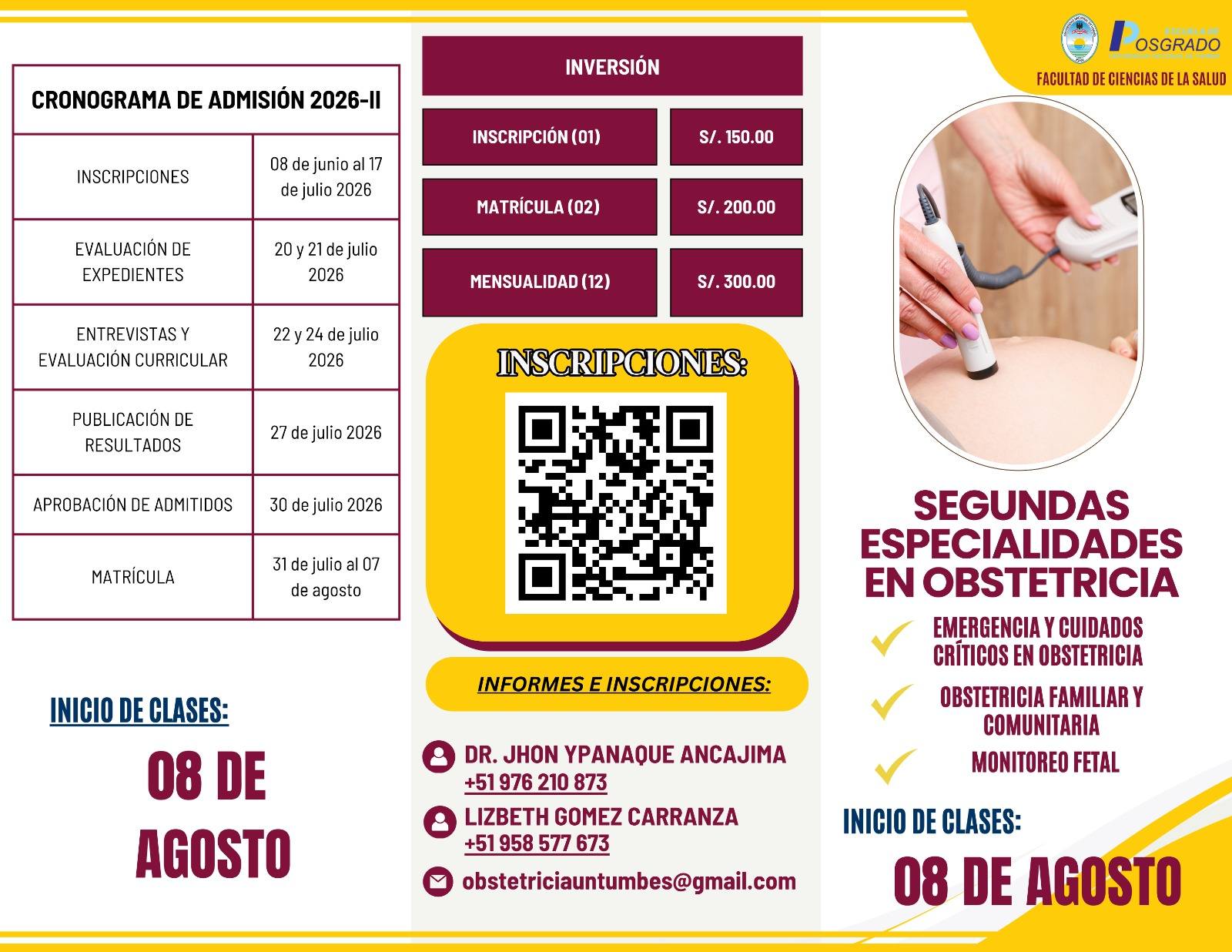 SEGUNDAS ESPECIALIDADES EN OBSTETRICIA 